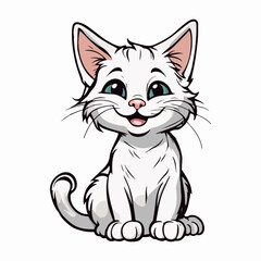 Obraz premium illustration of a cute kitten playfully amusing itself in a delightful pose with a smiling face ai generated