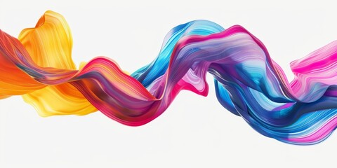 Color brush paint ribbon stroke swirl abstract splash background wave. Brush brushstroke color ribbon paint stroke flow shape wavy design paintbrush pen fluid rainbow element texture acrylic 3D line