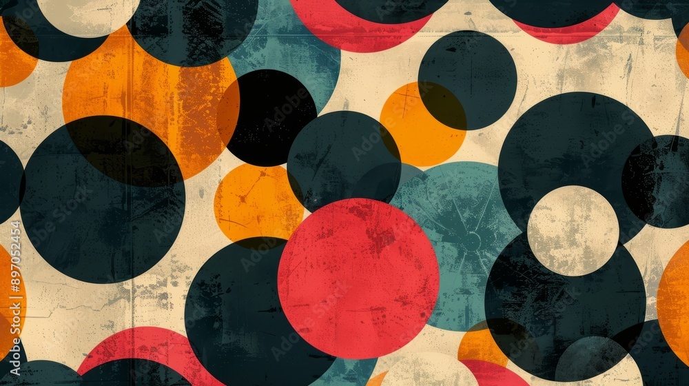 Poster abstract geometric pattern with overlapping circles