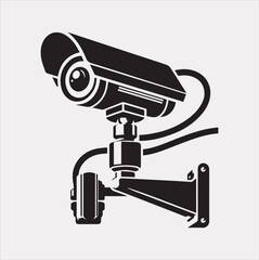 CCTV vector silhouette on white background