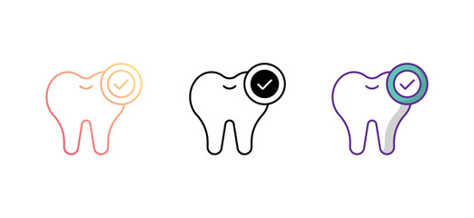 Check teeth icon design with white background stock illustration