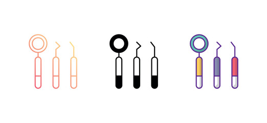 dental tools icon design with white background stock illustration