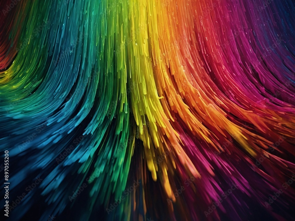 Aufkleber dynamic color blend bright abstract vector background with chaotic rainbow blur - high contrast