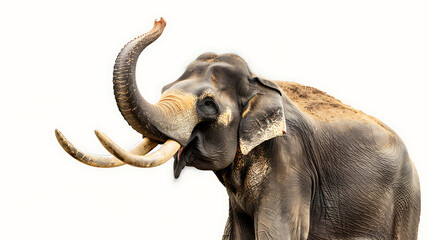 Obraz premium A Thai elephant on a white background. Generative AI illustration