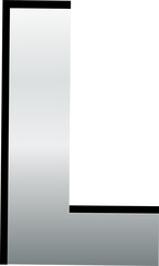 Silver metallic letter L