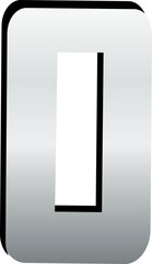 Silver metallic letter O