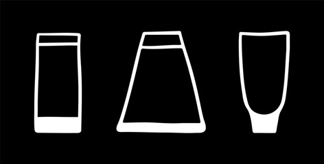 Doodle set of vases and pots isolated on white background. Hand drawn bouquet drawing. Vector illustration. Perfect for cards, decorations, logo.