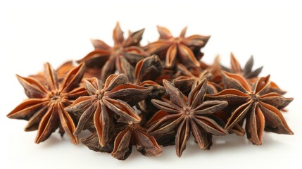 Star Anise on White Background