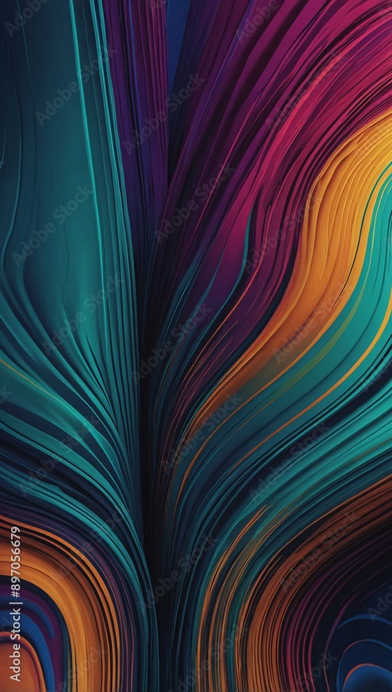 Aufkleber dynamic abstract background featuring vibrant gradient and stripes. fluid 3d modern design. high con