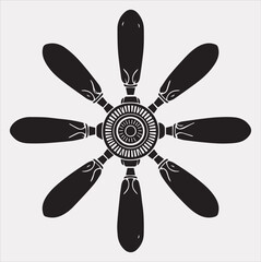 Obraz premium a ceiling fan silhouette vector on a white background