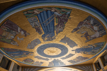 Photographs taken from different angles on the streets of Copenhagen the capital of Denmark churches, panoramic views of the city buildings and statues