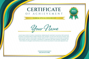 Modern of achievement certificate template