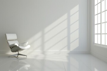 white theme room and chair