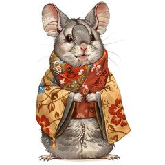Chinchilla Global Fusion animal fashion cartoon isolated whitebackground 16:9