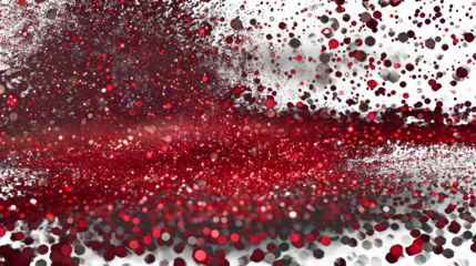 red glitter. at center scene on a transparent background