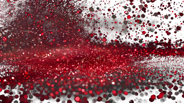 red glitter. at center scene on a transparent background