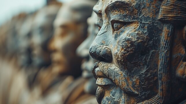 Close Up of Terracotta Army Warrior in Xi'an, China