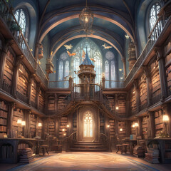 Obraz premium ancient church library without any persons