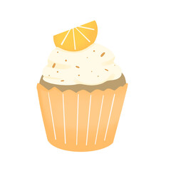 orange cupcake with orange slice on top
