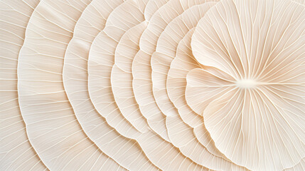 Close-up of white petal layers arranged in a circular pattern, showcasing the delicate and intricate beauty of nature.