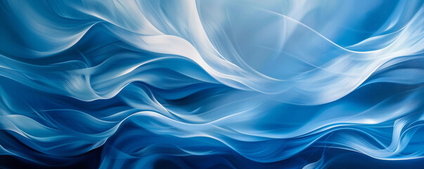 Obraz premium Abstract blue and white flowing waves, smooth