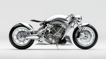 steel race bike pure White background 