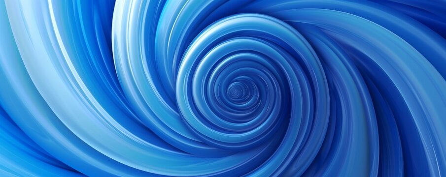 Abstract blue vortex spiral, swirling motion. Vibrant digital texture with smooth curves, hypnotic pattern background concept