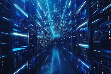 Obraz premium Data Center Network Illustration