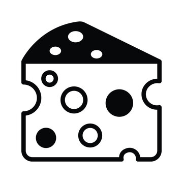 recommend clip art: Dairy product, an icon of cheese slice, premium vector