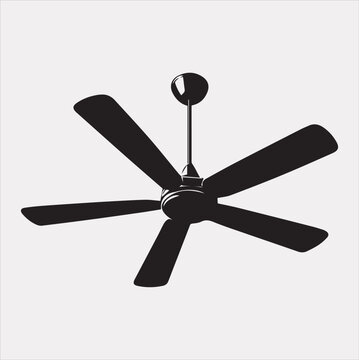 recommend clip art: a ceiling fan silhouette vector on a white background