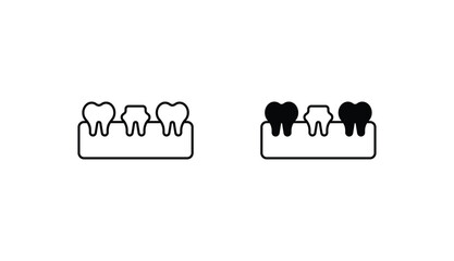 dental bridge icon design with white background stock illustration