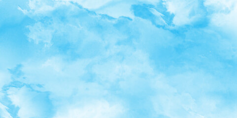 Aquarelle texture of painted sky blue watercolor, Hand painted blue watercolor paper texture, Artistic blue watercolor splash, blue marble background isolated on white paper.	
