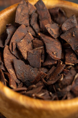 chocolate chips made from coconut pulp fried in chocolate