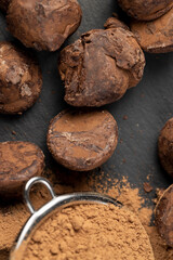 sweet candies made from natural ingredients with cocoa beans