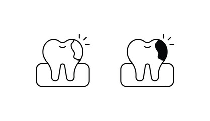 dental cavity icon design with white background stock illustration