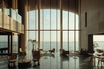 Modern Interior with Ocean View