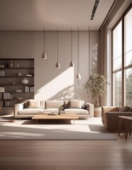 Minimalist interior with modern furnishings