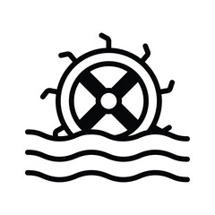 Hydraulic energy, visually perfect icon of hydropower in modern style