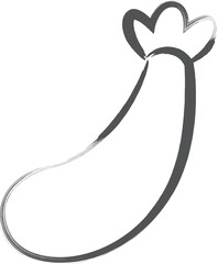 筆書き飲食単品アイコン　エビフライ