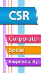 CSR - Corporate Social Responsibility Colorful Vertical Box Stripes Text 