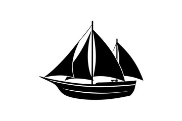 A sail boat vector art illustration, white background