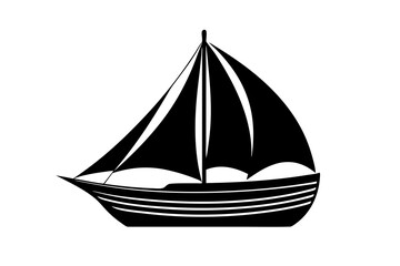 A sail boat vector art illustration, white background