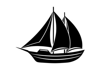 A sail boat vector art illustration, white background