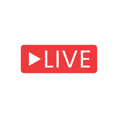 Red play live streaming sign set vector