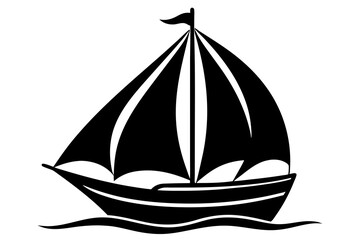 A sail boat vector art illustration, white background