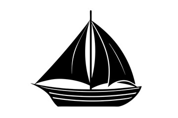 A sail boat vector art illustration, white background