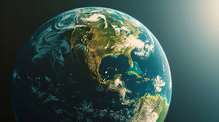 Fototapeta premium Abstract full globe focusing on North America