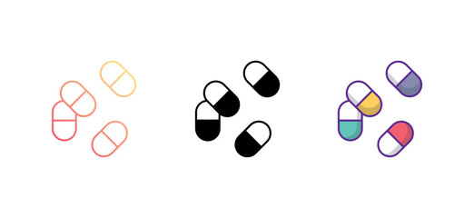 Pills icon design with white background stock illustration