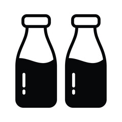 Milk bottles in crate, milk bottles icon design in modern style