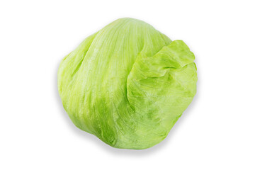 Green iceberg lettuce isolated on white background with clipping path